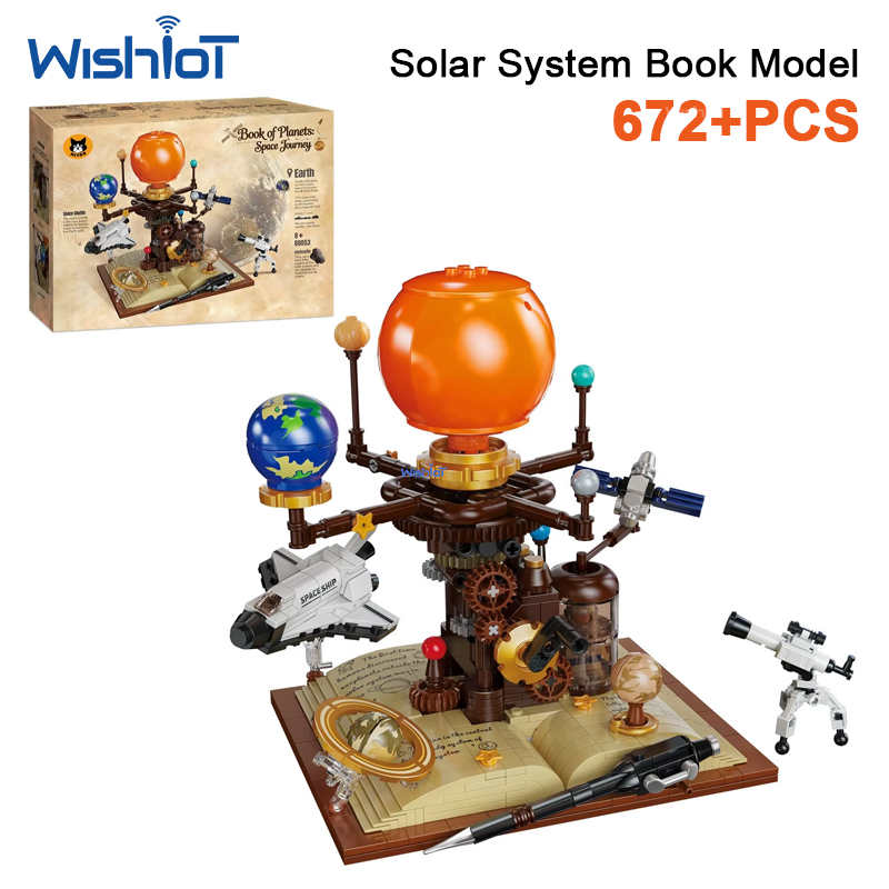 Solar System Orrery - 672-teiliger Sonnensystem-Bausatz mit Rotierendem Galaxienmodell, Astronomie-Wissenschaftsspielzeug,