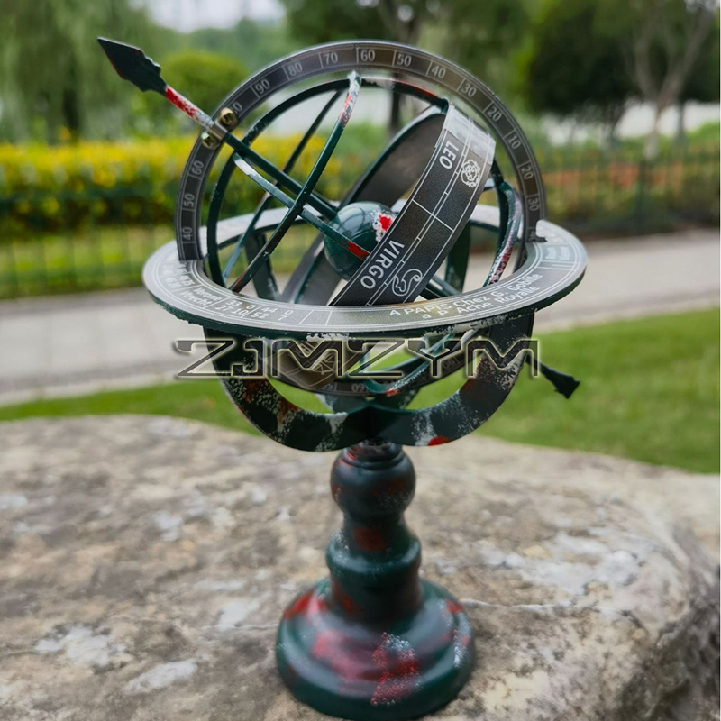 Solar System Orrery - Weltkugel, moderne Karte in antiken Farben,